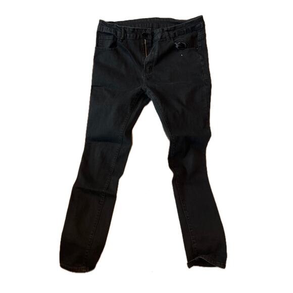 Black Straight Fit Stretch Denim Black Jeans 36x30 - Picture 1 of 3